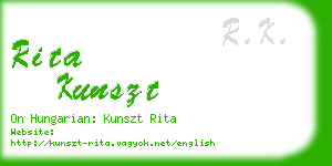 rita kunszt business card